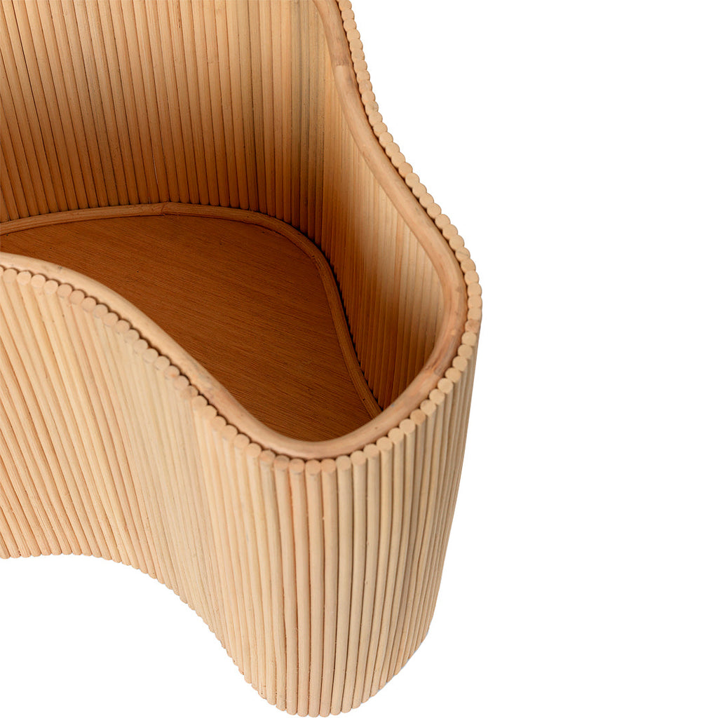 Tavolino Nordic in Rattan Naturale e MDF con Coperchio per Camera da Letto e Camera dei Bambini