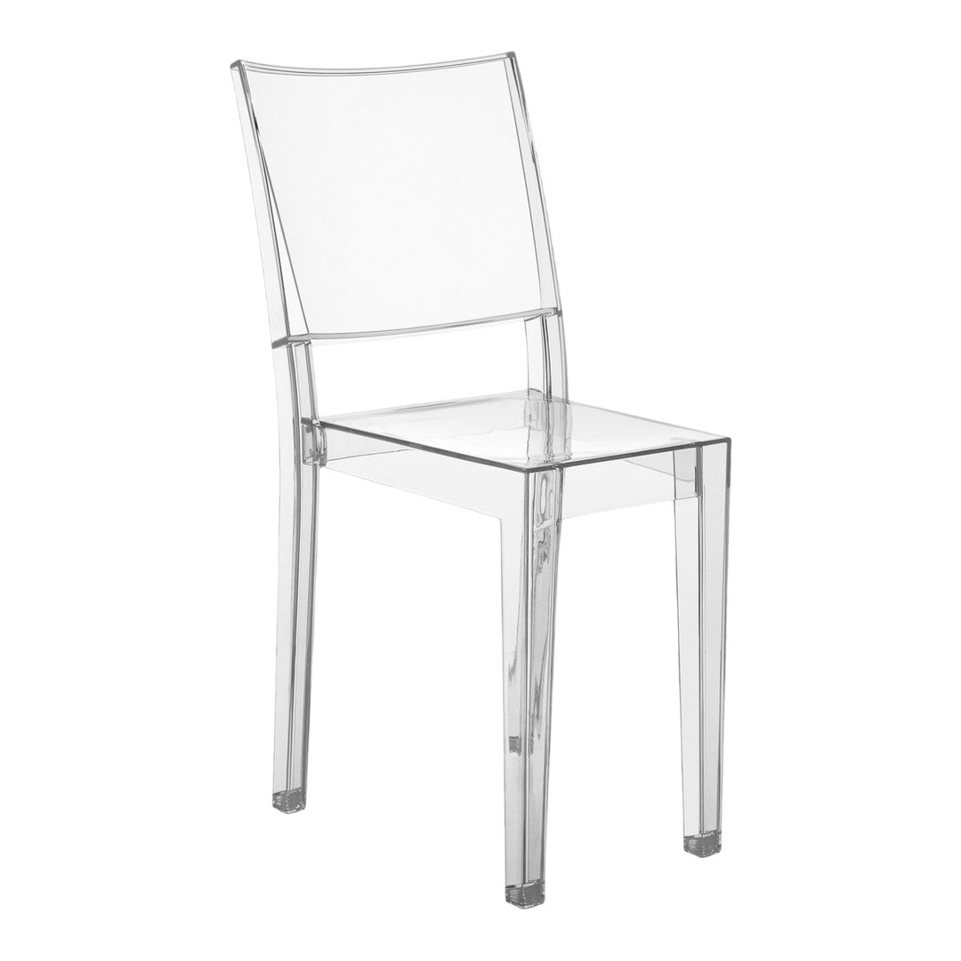 Set di sedie da pranzo in policarbonato ultra-minimalista con forma monopezzo completamente trasparente per sala da pranzo