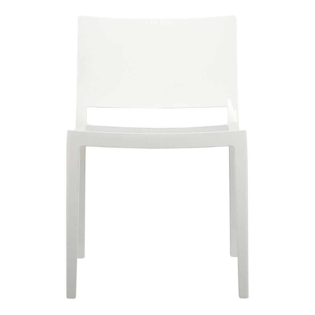 Set di sedie da pranzo moderno e femminile in polimero termoplastico con design monoblocco per interni ed esterni per sala da pranzo