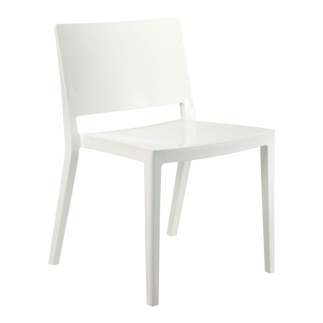 Set di sedie da pranzo moderno e femminile in polimero termoplastico con design monoblocco per interni ed esterni per sala da pranzo