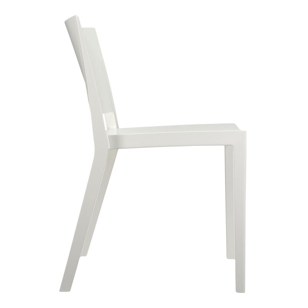 Set di sedie da pranzo moderno e femminile in polimero termoplastico con design monoblocco per interni ed esterni per sala da pranzo