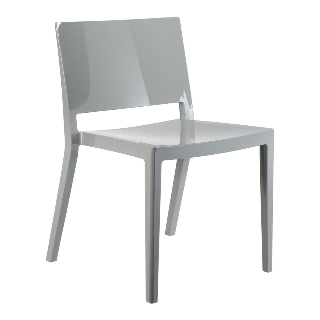 Set di sedie da pranzo moderno e femminile in polimero termoplastico con design monoblocco per interni ed esterni per sala da pranzo
