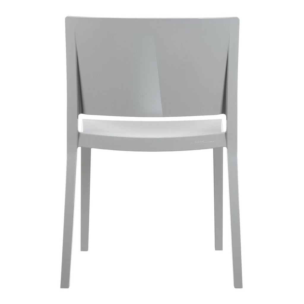 Set di sedie da pranzo moderno e femminile in polimero termoplastico con design monoblocco per interni ed esterni per sala da pranzo