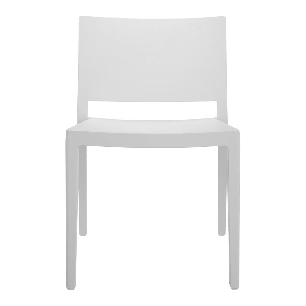 Set di sedie da pranzo moderno e femminile in polimero termoplastico con design monoblocco per interni ed esterni per sala da pranzo