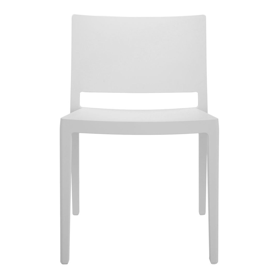 Set di sedie da pranzo moderno e femminile in polimero termoplastico con design monoblocco per interni ed esterni per sala da pranzo