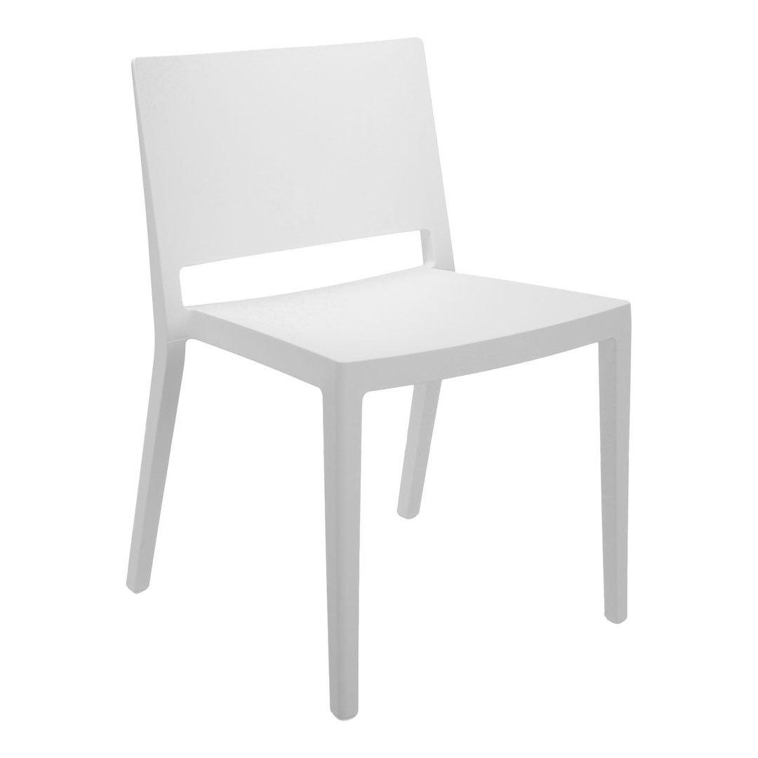 Set di sedie da pranzo moderno e femminile in polimero termoplastico con design monoblocco per interni ed esterni per sala da pranzo