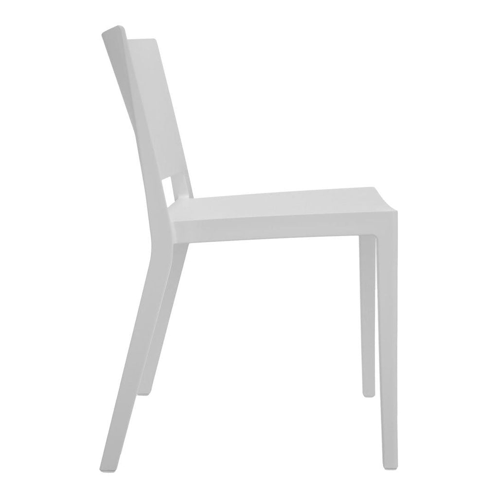 Set di sedie da pranzo moderno e femminile in polimero termoplastico con design monoblocco per interni ed esterni per sala da pranzo
