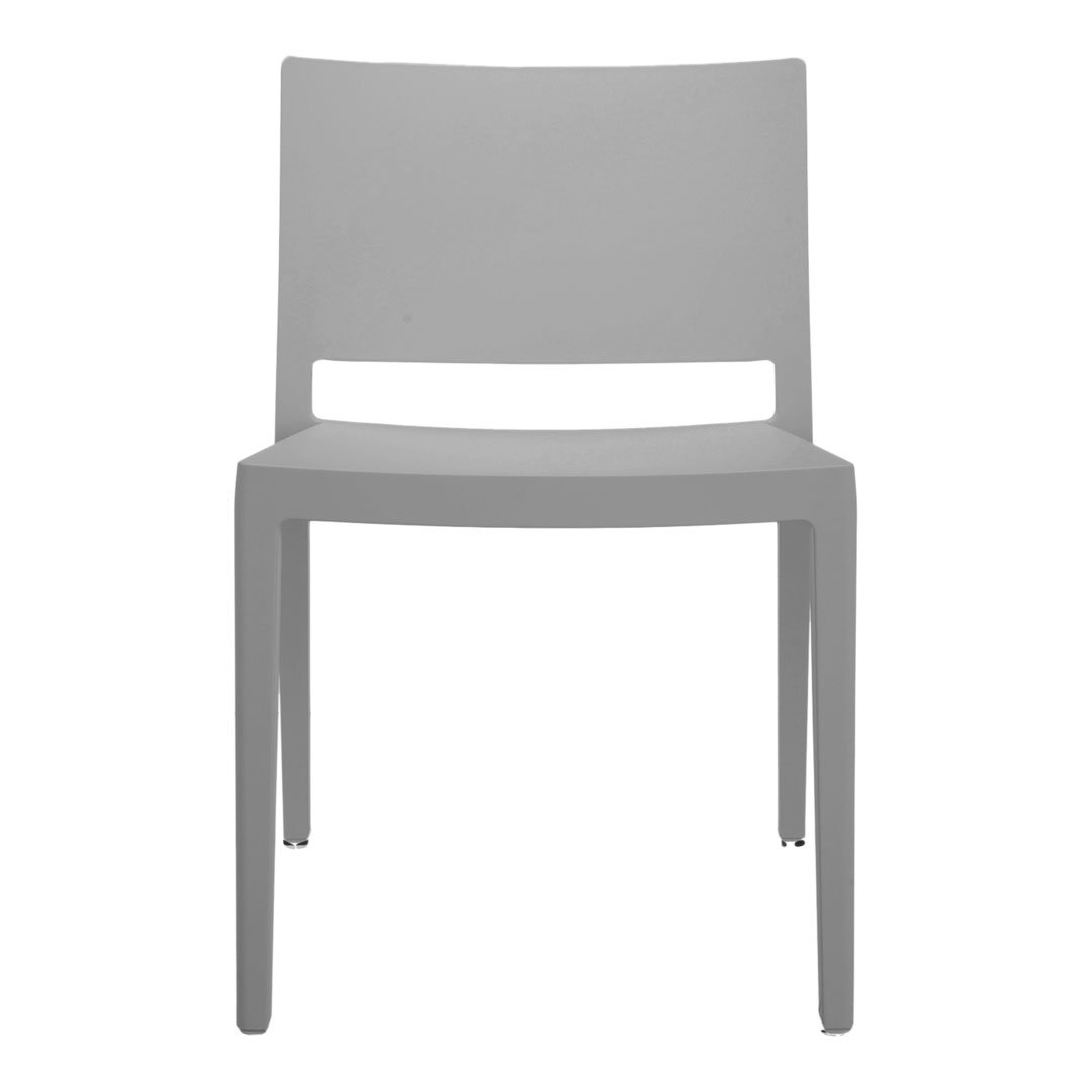Set di sedie da pranzo moderno e femminile in polimero termoplastico con design monoblocco per interni ed esterni per sala da pranzo