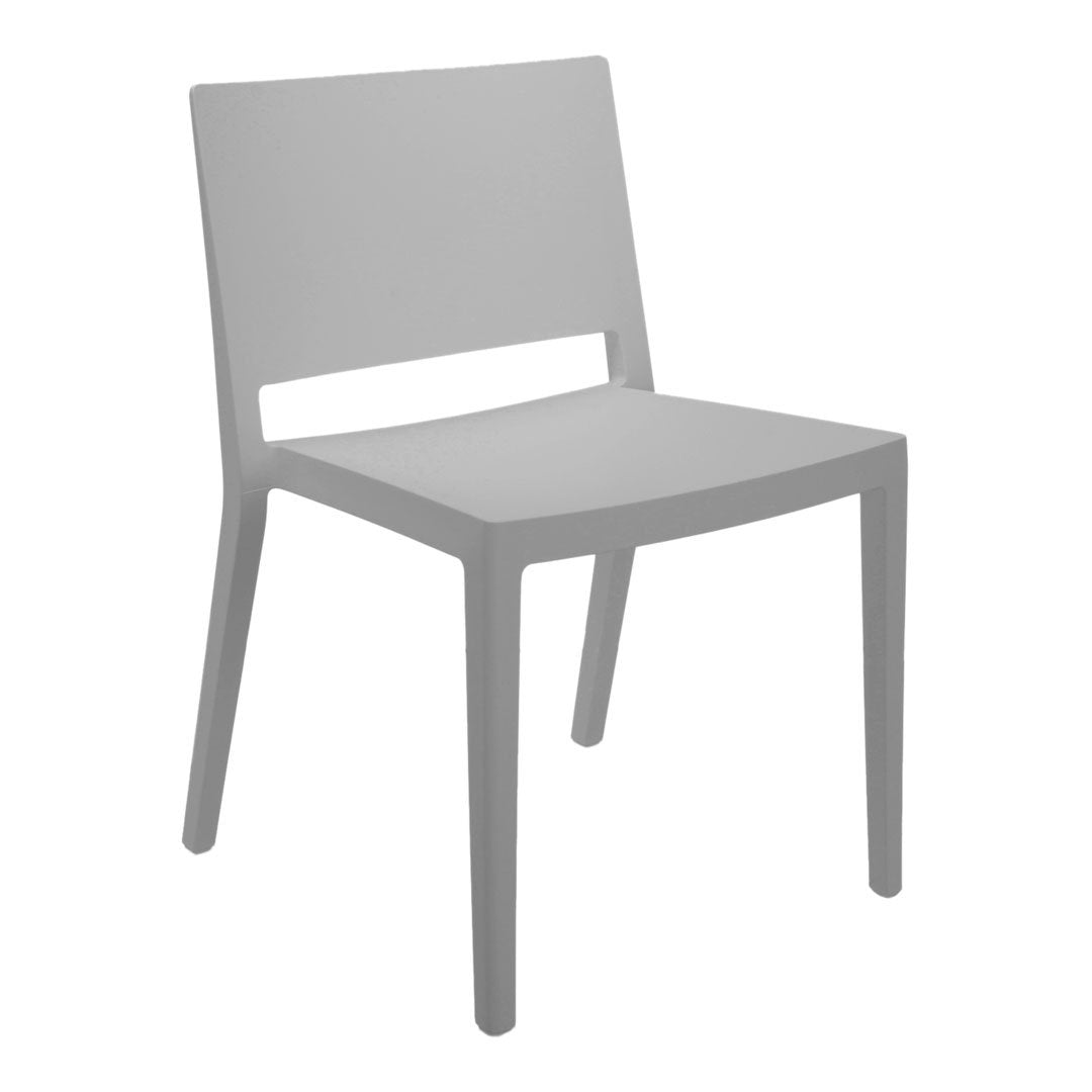 Set di sedie da pranzo moderno e femminile in polimero termoplastico con design monoblocco per interni ed esterni per sala da pranzo