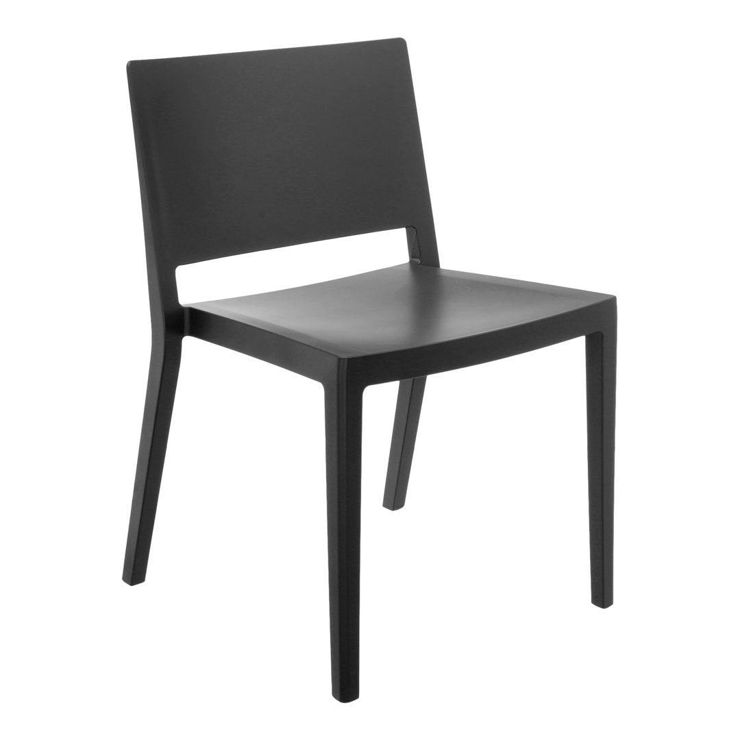 Set di sedie da pranzo moderno e femminile in polimero termoplastico con design monoblocco per interni ed esterni per sala da pranzo