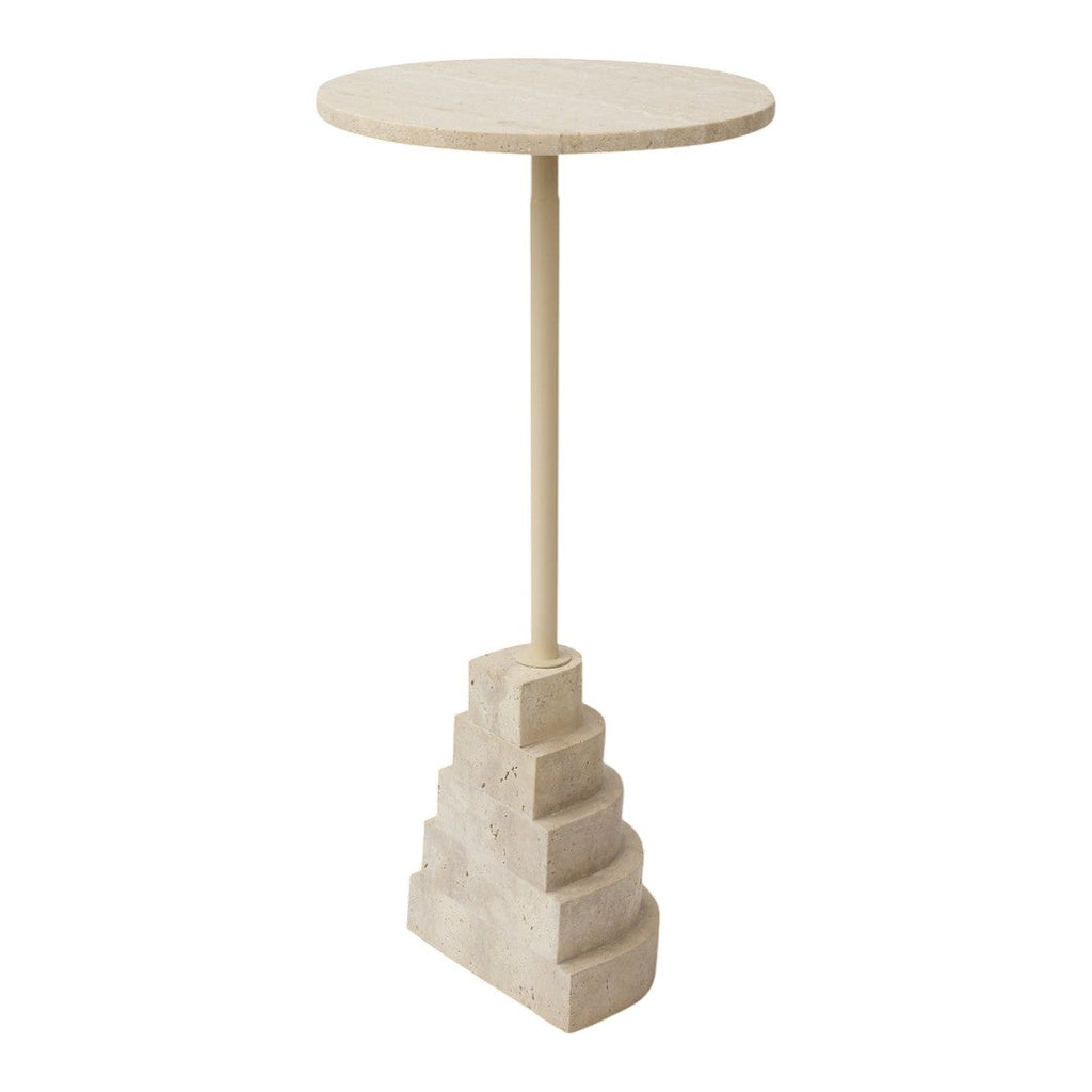 Tavolino Scultoreo Artistico in Marmo e Granito con Base Grafica e Piano Elegante per Ingresso e Soggiorno