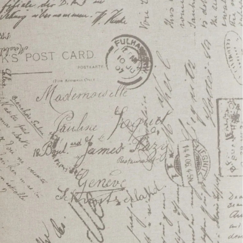 Poltrona accent senza braccioli bianca, tessuto con stampa calligrafica francese, seduta singola