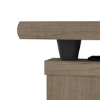 Scrivania angolare regolabile in altezza multicolore con credenza e cassettiera, 1 persona