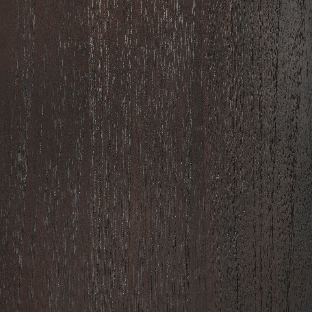 Consolle in teak geometrica e giocosa con angoli intersecanti di luci e ombre per l'ingresso
