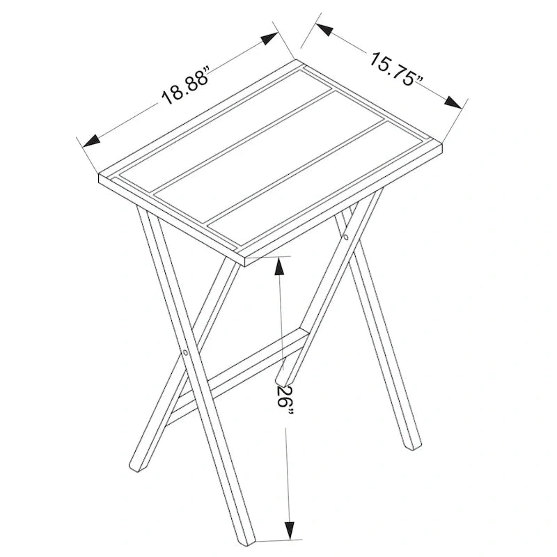 Set di 4 tavolini pieghevoli grigi con supporto