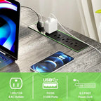 Scrivania a L, multi-colore, singola – ciabatta elettrica, LED RGB e supporto per monitor