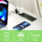 Scrivania a L, multi-colore, singola – ciabatta elettrica, LED RGB e supporto per monitor