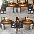 Scrivania a L, multi-colore, singola – ciabatta elettrica, LED RGB e supporto per monitor
