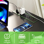 Scrivania a L, multi-colore, singola – ciabatta elettrica, LED RGB e supporto per monitor