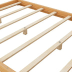Letto a piattaforma a baldacchino basso naturale/bianco, Queen/King