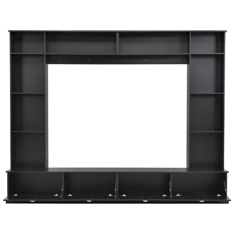 Parete attrezzata nera – Porta TV, Librerie e Armadietti, Montaggio per 2 persone