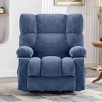 Poltrona reclinabile elettrica con funzione Power Lift, riscaldamento e massaggio, colore Grigio/Blu/Marrone, singola