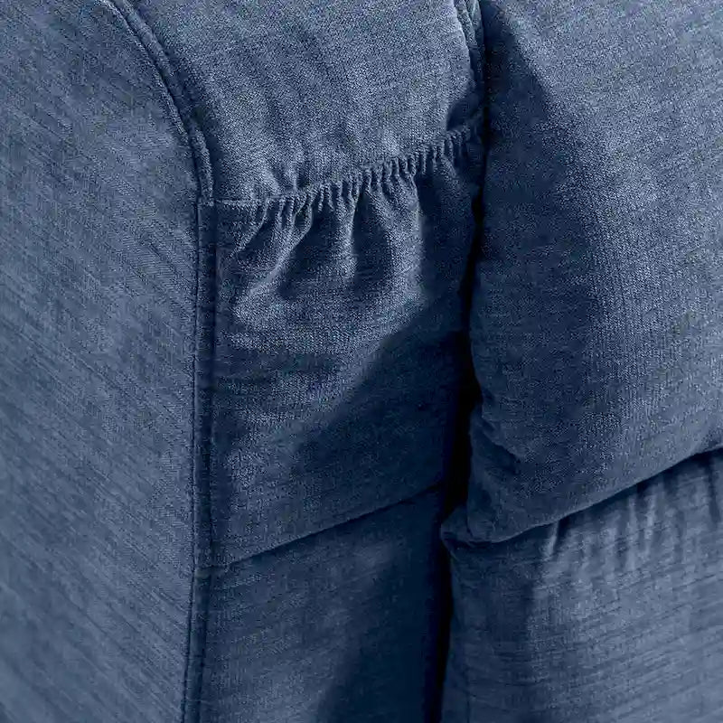 Poltrona reclinabile elettrica con funzione Power Lift, riscaldamento e massaggio, colore Grigio/Blu/Marrone, singola