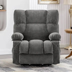 Poltrona reclinabile elettrica con funzione Power Lift, riscaldamento e massaggio, colore Grigio/Blu/Marrone, singola
