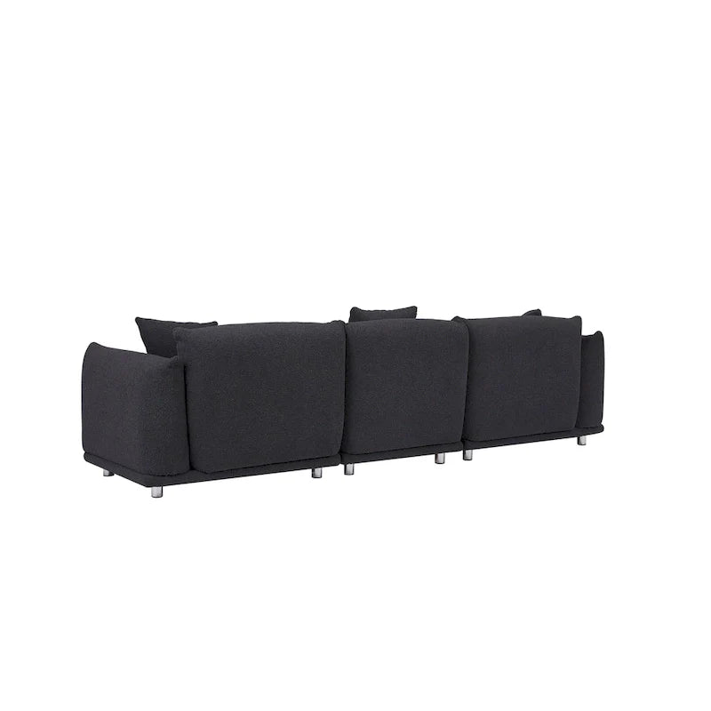 Divano 3 posti Sherpa con gambe in metallo – Cammello / Bianco / Marrone / Nero