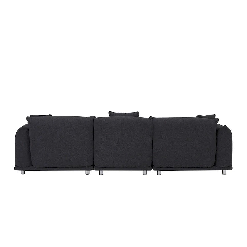 Divano 3 posti Sherpa con gambe in metallo – Cammello / Bianco / Marrone / Nero