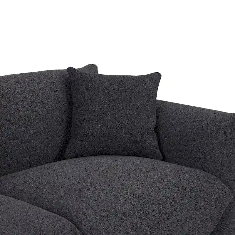 Divano 3 posti Sherpa con gambe in metallo – Cammello / Bianco / Marrone / Nero
