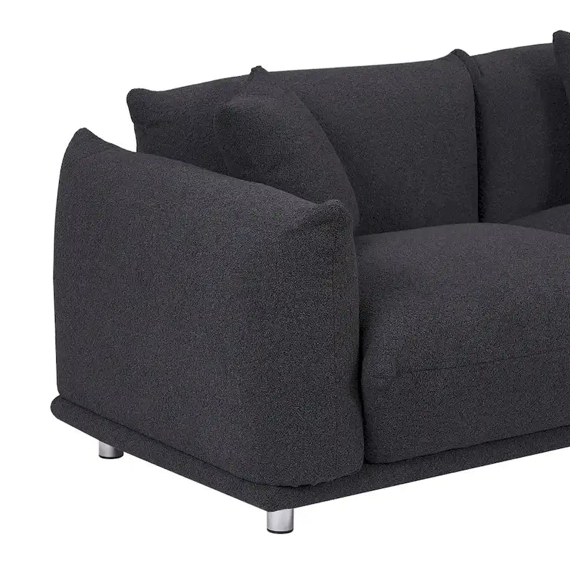 Divano 3 posti Sherpa con gambe in metallo – Cammello / Bianco / Marrone / Nero