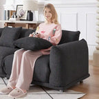 Divano 3 posti Sherpa con gambe in metallo – Cammello / Bianco / Marrone / Nero