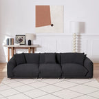 Divano 3 posti Sherpa con gambe in metallo – Cammello / Bianco / Marrone / Nero