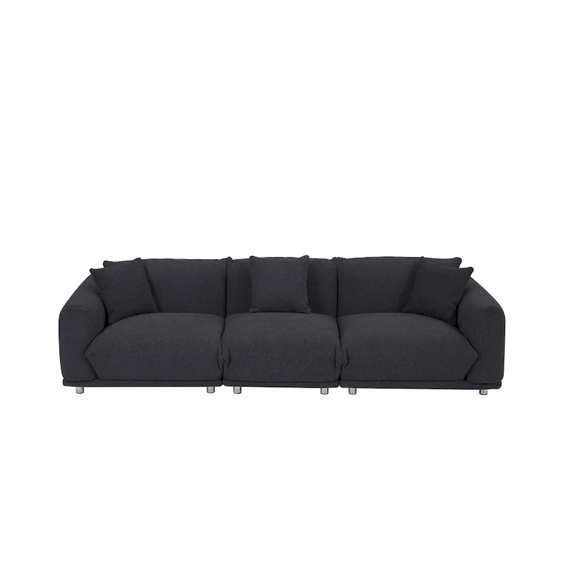 Divano 3 posti Sherpa con gambe in metallo – Cammello / Bianco / Marrone / Nero