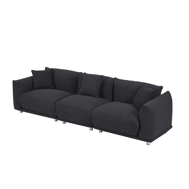 Divano 3 posti Sherpa con gambe in metallo – Cammello / Bianco / Marrone / Nero
