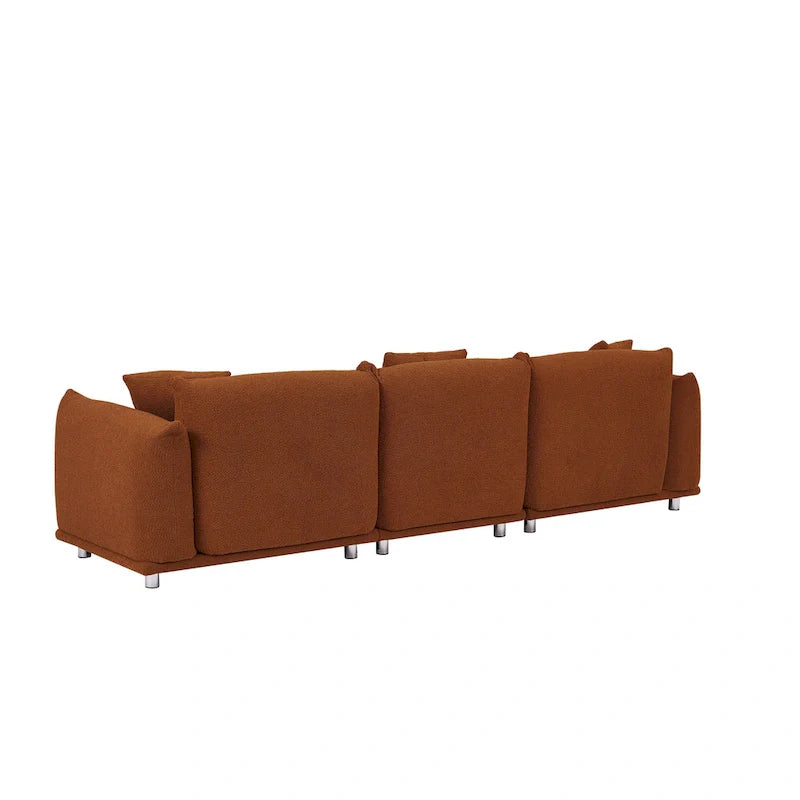 Divano 3 posti Sherpa con gambe in metallo – Cammello / Bianco / Marrone / Nero