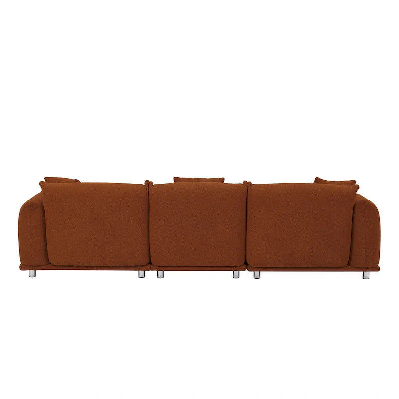 Divano 3 posti Sherpa con gambe in metallo – Cammello / Bianco / Marrone / Nero