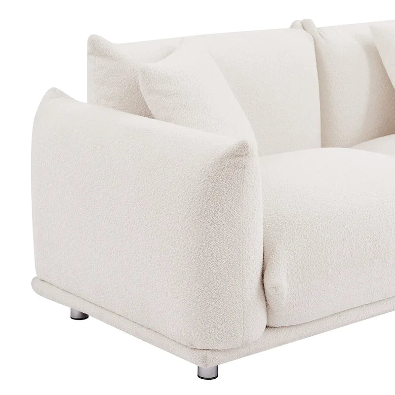 Divano 3 posti Sherpa con gambe in metallo – Cammello / Bianco / Marrone / Nero