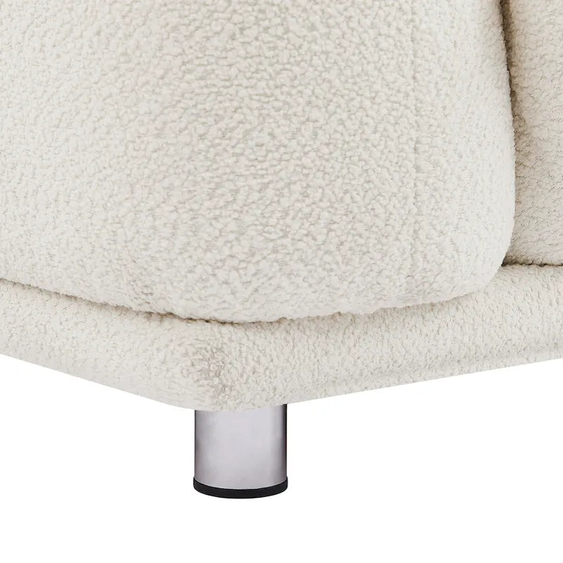 Divano 3 posti Sherpa con gambe in metallo – Cammello / Bianco / Marrone / Nero