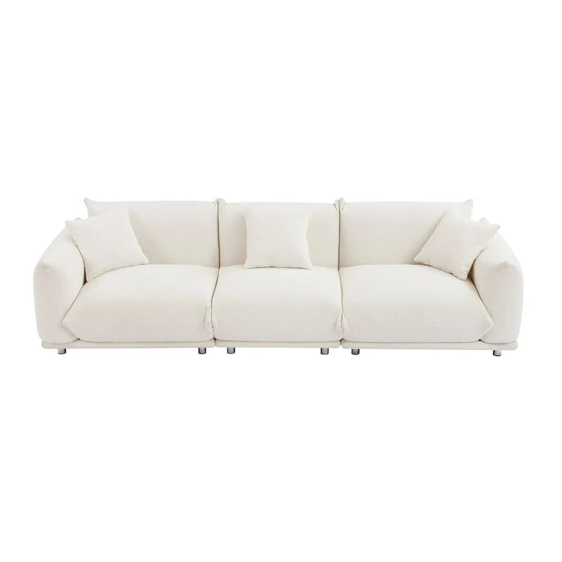 Divano 3 posti Sherpa con gambe in metallo – Cammello / Bianco / Marrone / Nero