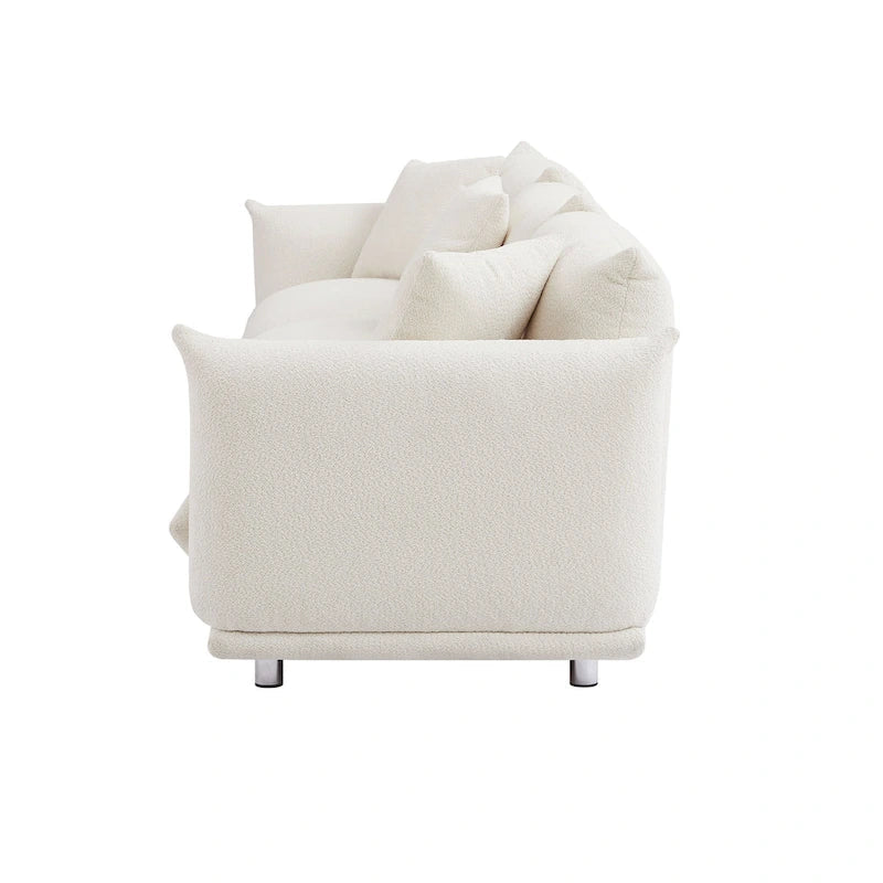 Divano 3 posti Sherpa con gambe in metallo – Cammello / Bianco / Marrone / Nero