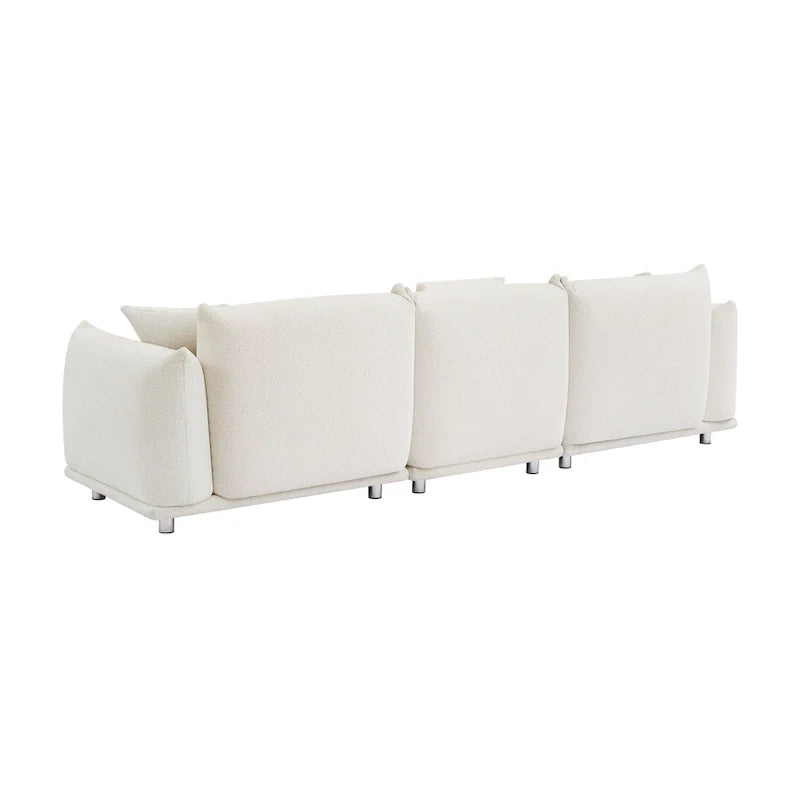 Divano 3 posti Sherpa con gambe in metallo – Cammello / Bianco / Marrone / Nero