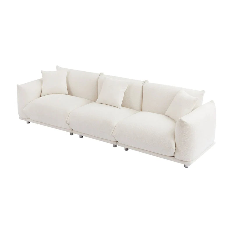 Divano 3 posti Sherpa con gambe in metallo – Cammello / Bianco / Marrone / Nero