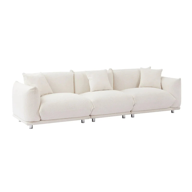 Divano 3 posti Sherpa con gambe in metallo – Cammello / Bianco / Marrone / Nero