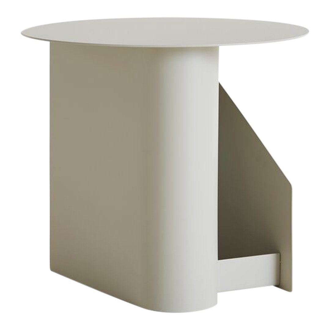Tavolino d'appoggio Funzionale in Metallo dal Design Architettonico con Struttura a S a Doppia Memoria per Soggiorno