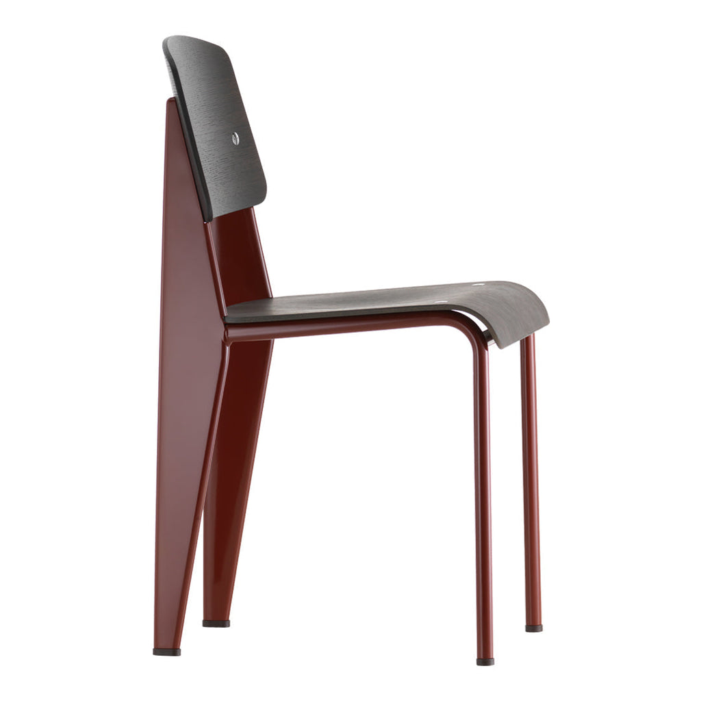 Sedia standard con tubo d'acciaio estetico ingegneristico e legno massello con design strutturale di Jean Prouvé per sala da pranzo