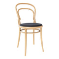 Sedia da caffè imbottita in faggio, stile classico viennese, con schienale in legno curvato a mano, tradizione secolare per sala da pranzo