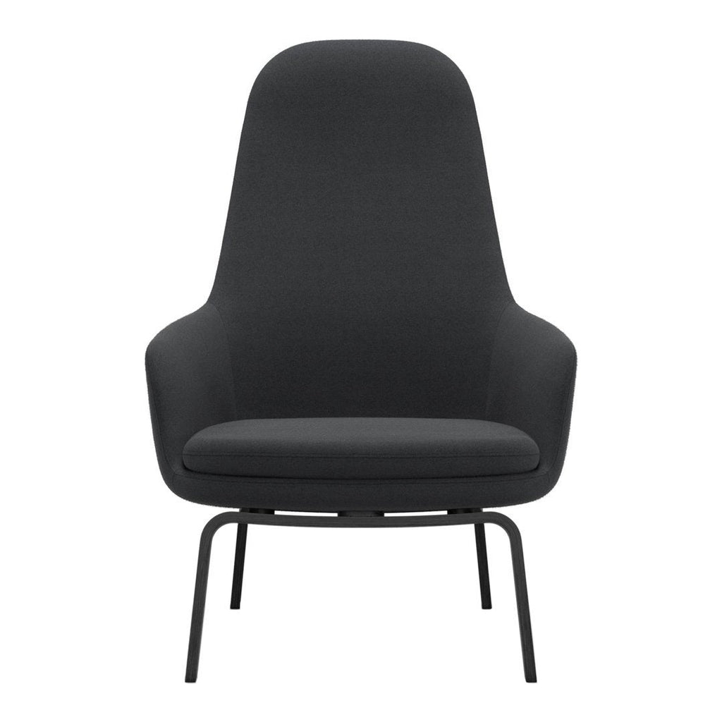 Sedia lounge alta classica nordica imbottita con gambe in acciaio e schienale con supporto per il collo per soggiorno
