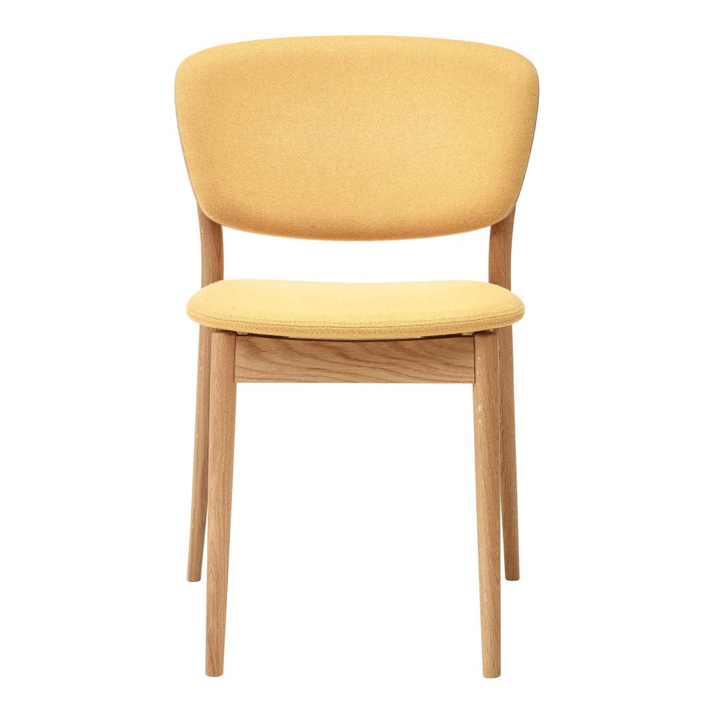 Sedia da pranzo Nordic Classic in rovere massiccio e imbottita, con schienale ergonomico e design impilabile per sala da pranzo